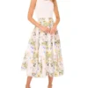 A-LINE LINEN MIDI SKIRT White