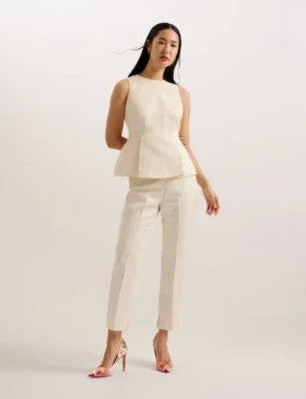 AKENI Pleated Peplum Top