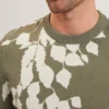 ALDDAT Foliage Print Cotton Fine Knit T-Shirt
