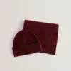 ALLIIYS Ribbed Knit Hat And Scarf Set
