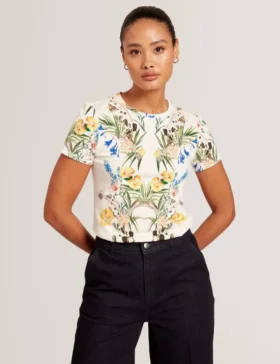 ALLOVER FLORAL T-SHIRT White