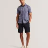 ALPHSHO Geometric Print Pure Cotton Short Sleeve Shirt