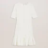 ALZANN Pleated Hem Knitted Bodycon Mini Dress