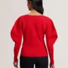 AMELYAA Rib Sculpt Sleeve Sweater