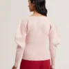 AMELYAA Rib Sculpt Sleeve Sweater