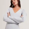 AMELYAA Rib Sculpt Sleeve Sweater