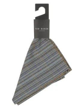 AMWELLPS Woven Stripe Silk Pocket Square