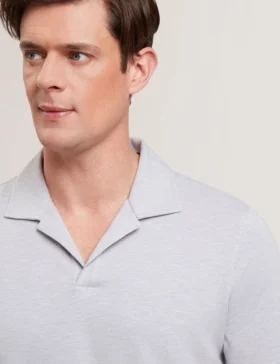 ANITO Cotton Linen Open Neck Polo Shirt