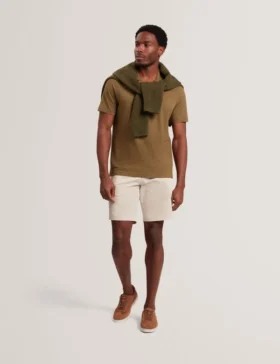 ANITO Open Neck Cotton Linen Polo Shirt