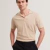 ANITO Open Neck Cotton Linen Polo Shirt