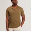ANITO Open Neck Cotton Linen Polo Shirt
