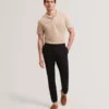 ANITO Open Neck Cotton Linen Polo Shirt