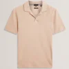ANITO Open Neck Cotton Linen Polo Shirt