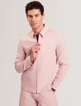 ASHLEYJ Linen Cotton Zip-Up Harrington Jacket