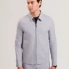 ASHLEYJ Linen Cotton Zip-Up Harrington Jacket