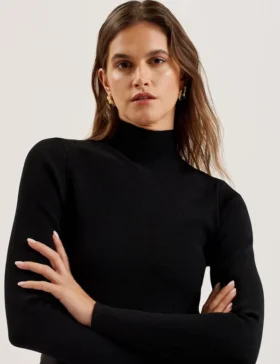 ASNES Knit Bodice Midi Dress With Printed Skirt