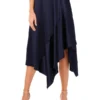 ASYMMETRIC MIDI SKIRT Navy