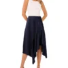 ASYMMETRIC MIDI SKIRT Navy