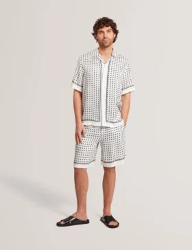 ATTLASS Geo Tile Print Relaxed Pull-On Shorts