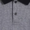 AUGUSO Textured Jacquard Cotton Polo Shirt