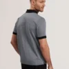 AUGUSO Textured Jacquard Cotton Polo Shirt