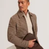 BAGLAN Dogtooth Check Wool Harrington Jacket