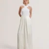 BAIBLU Halter Neck Knit Bodice Jumpsuit