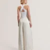 BAIBLU Halter Neck Knit Bodice Jumpsuit