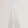 BAIBLU Halter Neck Knit Bodice Jumpsuit