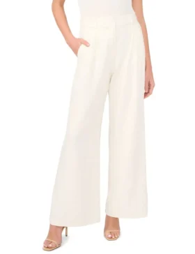 BEATRICE Linen Blend Tailored Wide Leg Pants