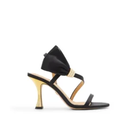 BELLE Bow Embellishment Satin Heeled Sandals