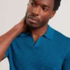 BESTEL Wave Stitch Pure Cotton Open Neck Polo