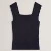 BINKKII Square Neck Knitted Vest Top