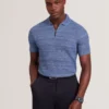 BLOSSAM Space Dye Zip Neck Polo Shirt