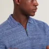BLOSSAM Space Dye Zip Neck Polo Shirt