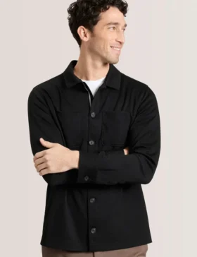 BUTTON FRONT SHACKET Woven Button Through Shirt Jacket