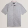 CAMBAY Geometric Leaf Print Short Sleeve Shirt