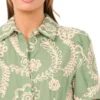 CAMILE Raised Embroidery Cotton Midi Shirt Dress
