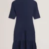 CANDDY Pleated Hem Bodycon Knit Mini Dress