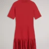 CANDDY Pleated Hem Bodycon Knit Mini Dress