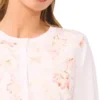 CASSIA Floral Overlay Crew Neck Cardigan CASSIA Floral Overlay Crew Neck Cardigan