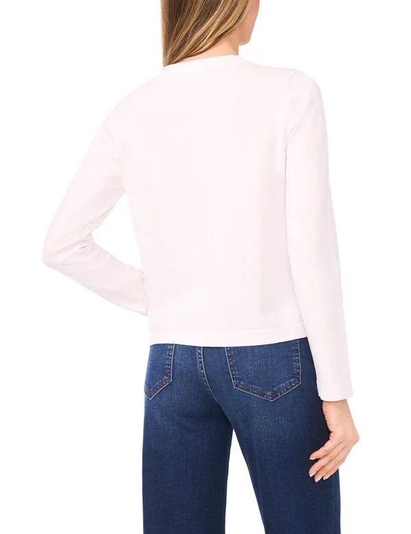 CASSIA Floral Overlay Crew Neck Cardigan CASSIA Floral Overlay Crew Neck Cardigan