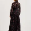 CEIBA Floral Print Pleated Maxi Shirt Dress