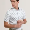 CHASKA Mini Floral Print Short Sleeve Shirt