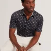 CHASKA Mini Floral Print Short Sleeve Shirt