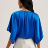 CHERIKA Batwing Short Sleeve Satin Blouse