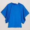 CHERIKA Batwing Short Sleeve Satin Blouse
