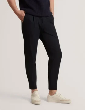 CIALDAT Tapered Leg Stretch Waist Woven Pants