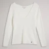 CILESTE Fitted V-Neck Long Sleeve Knit Top