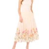 MEGAN Floral Hem Woven A-Line Midi Skirt